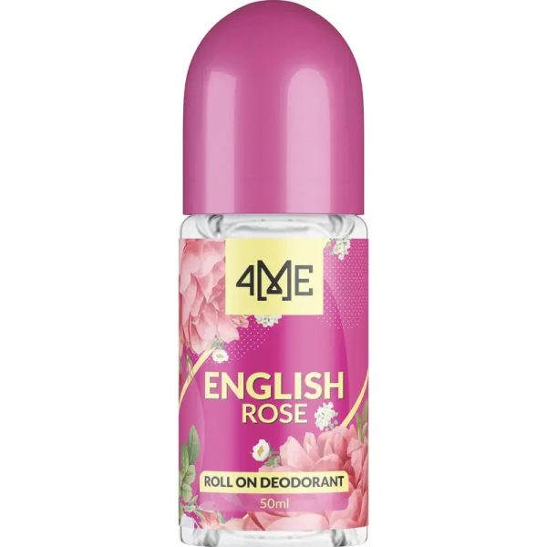 4ME English Rose Roll-On Deodorant | 50ml | Long-Lasting Floral Freshness & Odor Protection